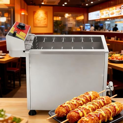 Commercial Hot Dog Maker, 25l Electric Deep Fryer, Stainless Steel Korean Cheese Corn Dog And Maker Machine, For Fast Food Restaurants, Food Trucks