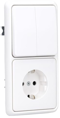 Jung CD 500 Alpinweiß (1x Steckdose, 1x Serienschalter, 1x 2f Rahmen, 1x Wippe-Serie)