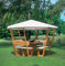 Beauty.Scouts Outdoor Dino Collection Pavillon Lena, honigbraun/weiß, Kiefer, 304 x 304 x 213 cm, mit Möbel, Gartenpavillon, Garten, Holzpavillon, Gartenunterstand, Gartenmöbel