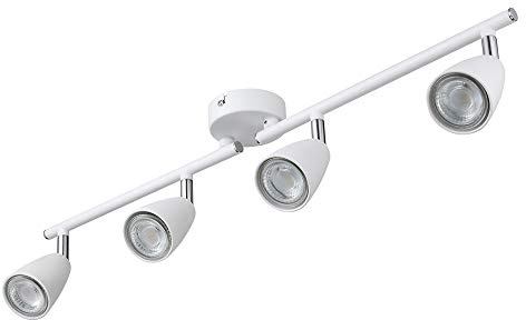 IMPTS LED Deckenleuchte Spotleuchte schwenkbar Weiss, GU10 LED, 250LM,230V, IP20,Warmweiß, LED Deckenlampe Deckenspot Deckenstrahler (4-flammig) | Weiss inkl GU10, 250LM,230V, IP20,Warmweiß, LED Deckenlampe Deckenspot