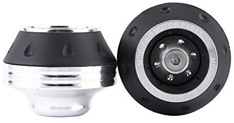 Curseurs de cadre de fourche, moto moto CNC aluminium fourche avant roue cadre curseurs moto protection contre les chutes Scooter cyclomoteur roue Crash protecteur(argent)