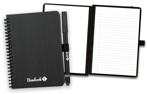 BAMBOOK Classic Notizbuch - Robustes Pappe Softcover - A6 - Blanko & Liniert, Wiederverwendbares Notizbuch, Notizblock, Reusable Notebook