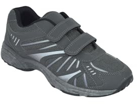 Chums Men's Wide Fit Touch Fasten Double Strap Trainers | Lightweight Leisure Shoes with Cushioned Ankle Collar