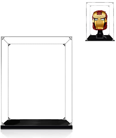 Hosdiy Acrylic Display Case for (Iron Man Helmet) Model - Display case compatible with Lego 76165 (Only Display Case, No Building Set)