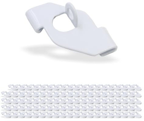 100x Deckenclips mit Öse für Odenwalddecken Schienen, passend für Rasterdecken ohne bohren | mit Öse | weiss