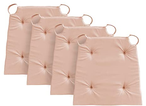 Traumnacht Stuhlkissen Basic 4er Set, mit einem Baumwollbezug, 40 x 42 x 5 cm, Rose, Öko-Tex Zertifiziert, produziert nach deutschem Qualitätsstandard