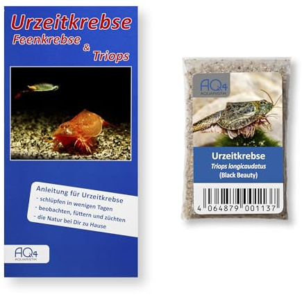Triops longicaudatus (Black Beauty) Zuchtansatz, ca. 100 Urzeitkrebs-Eier | Triops züchten, Urzeitkrebs-Eier in Sand, mit Anleitung, für Schlupf, Aufzucht und Beobachtung von Urzeitkrebsen, Nachfüllset