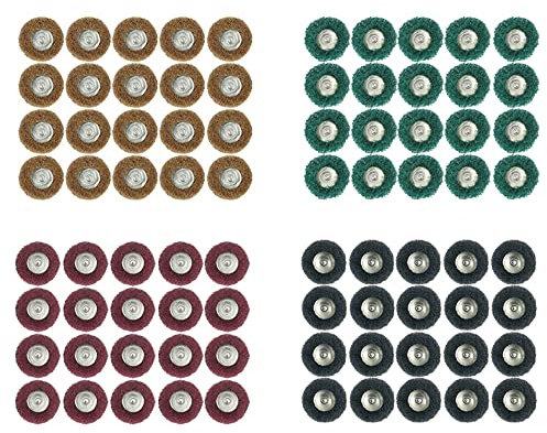 80 Pieces Buffing Wheel Abrasive Buffs Polishing Pads for Drill Sanding Attachment Polishing Wheel for Rotary 1/8 Inch Polishing Tools Accessories Grinding for Glass Metal Wood Sanding Dusting Clean