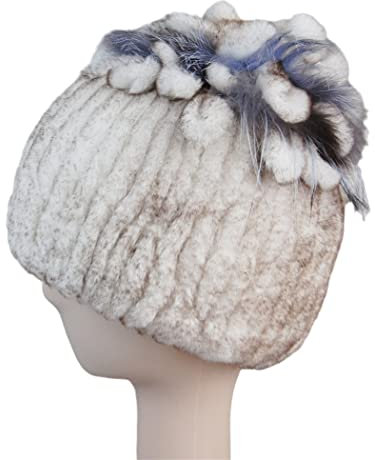 keusyoi Fellmützen für Frauen Winter Fell Strickmütze Damen Warm Schneemützen Damen Elegant Beanies Cap