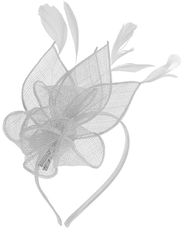 Lurrose Chapeau bibi pour femme avec rubans sur un bandeau et une pince pour le thé, pince à cheveux de mariée (22 x 18 x 3 cm)