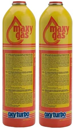 GASFRIGO - N° 2 bombole cartucce oxyturbo maxy gas 350g. attacco 7/16 - per turbo set 90 o cannelli con attacco 7/16
