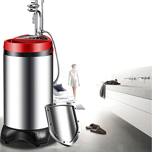 CUPLES 220V Portable Smart Instantaneous Water Heater, 2000W Mobile Bath Machine, Automatic Thermostat Electric Water Heater, For Showers, Pet, Camping, RV, White, 100L (Color : Red)