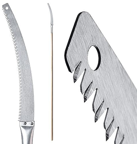 KADAX Sega per potatura su lunga ripida, sega a mano con manico in legno, sega per alberi e arbusti ad alta capacità (35 cm)