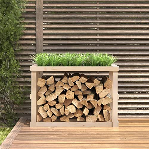 Gecheer Portaceppi da Esterno,Portalegna da Esterno,Portalegna da Giardino,Porta Legna da Caminetto,Rack di Legna da Ardere,Scaffalatura per Legna,Legnaia da Esterno in Legno,108x52x74 cm
