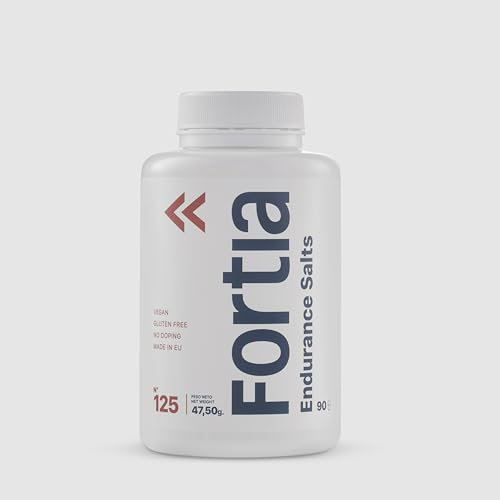 FORTIA – Endurance Salts. Electrolitos, Sales Minerales y Electrolitos para Deportistas, Vegano, sin Gluten, Evitar la Deshidratación y Calambres, con Vitaminas.