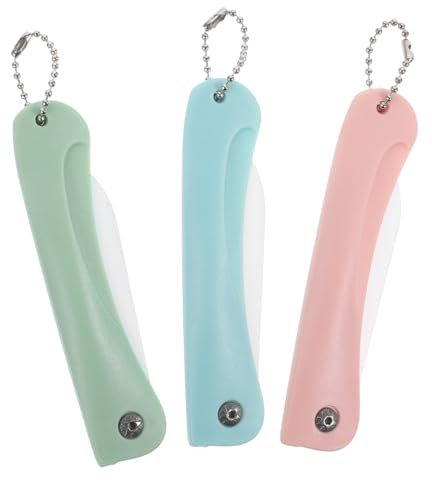 FUNOMOCYA 3pezzi Coltelli Pieghevoli in Ceramica Per Frutta e Sbuccia Compatto e Portatile Tagliente e Affilato Senza Necessità Di Afferrare Per Cucina e Attività Outdoor