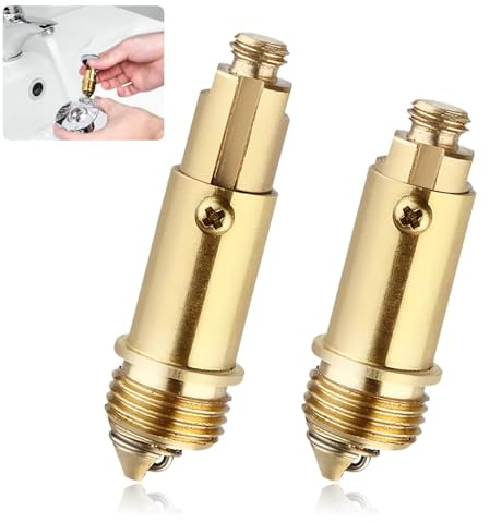 Plimbin 2PCS Sink Bath Pop Up Click Clack Brass Plug Bolt, Basin Click Clack Waste Internal Spring Mechanism, Replacement Screw for Most Sink BathTub Basin Drain Stopper