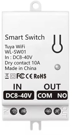 Uxsjakjsd Modulo Interruttore A Contatto Pulito Tuya Smart WiFi 10A Relè Interruttore DIY Universale per La Casa Funziona con Smart Life DC 8-40 V