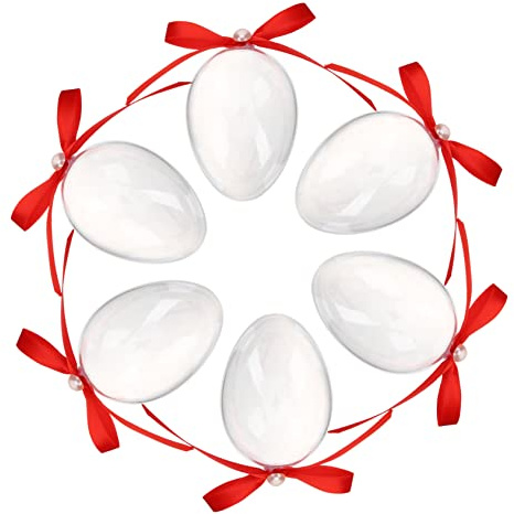 VICASKY Scatola da 6 scatole per caramelle, regalo di Pasqua, rivetti gommosi, lecca lecca-lecca per feste di Pasqua in plastica rossa