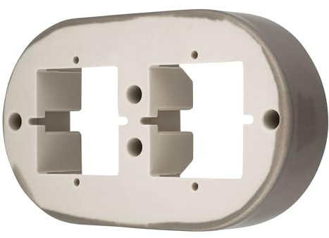 Cornice in porcellana retrò a 2 scomparti, serie PR1 grigio-beige