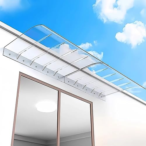 Outdoor Patio Awning Canopy,40x220cm Transparent Door Window Cover,UV Rain Protection for Porch,Front Door,Snow Shield,Easy Facade Installation