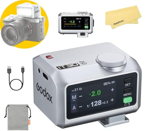Godox iT30 Pro C Flash para Canon Cámara Speedlite, 2.4G TTL1/8000 HSS, 560 Disparos a Máxima Potencia, GN15, Tiempo de Recarga de 1.5s, Batería de Iones de Litio de 7.4 V/900 mAh, con Zapata Estándar