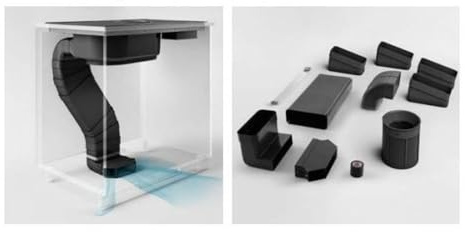 Elica KIT0199835, Abluft-Montageset für Umluftbetrieb (Unterbauabluft), Black