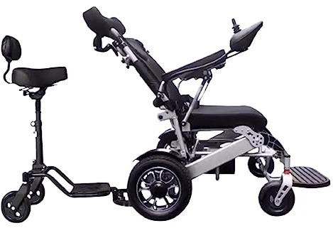 Faltbarer Elektrorollstuhl mit intelligentem Controller, leicht und wetterfest, für Indoor-Outdoor-Mobilität, unterstützt 100 kg