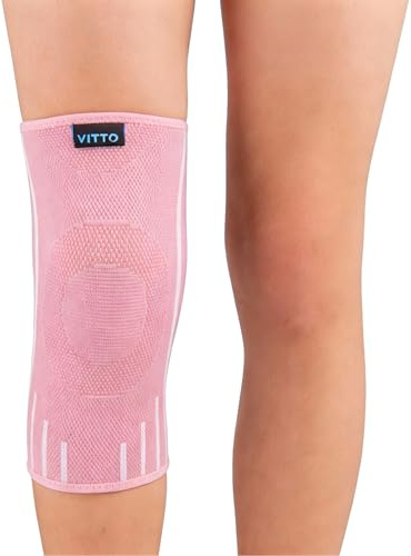 VITTO Ginocchiera Bambino -Tutore Osgood Schlatter dai 4 ai 14 anni, Rosa S | Ginocchiere Bambino e Ginocchiere Bambina, Supporto Ginocchio Sportivo protegge il ginocchio durante basket, pallamano, danza