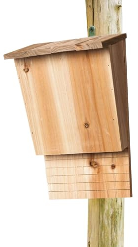 Casas de madera para murciélagos – Decoración de ventana al aire libre, murciélagos de hotel al aire libre | Caja grande de refugio para murciélagos al aire libre para patio trasero, resistente a la