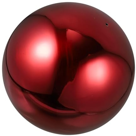 HIAKDOFT Boule de Jardin Acier Inoxydable Sphère Miroir Polie Rouge pour Décoration Extérieure et Intérieure Ornement Réfléchissant et Contemplatif