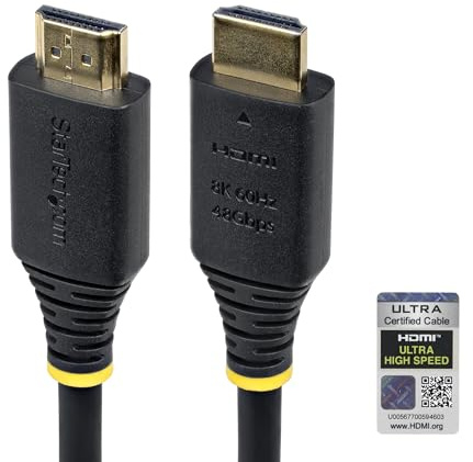 StarTech.com 2m (6ft) Certified Ultra High Speed HDMI Cable, 8K 60Hz/4K 120Hz, HDMI 2.1 Cord with HDR10+ / eARC, 48Gbps