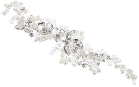 Homoyoyo Serrage-Tête de Mariage en Cristal Argenté Accessoires de Coiffure pour Mariée et Demoiselles D’Honneur Ornement de Cheveux Perlé Modulable pour Mariage et Cérémonie