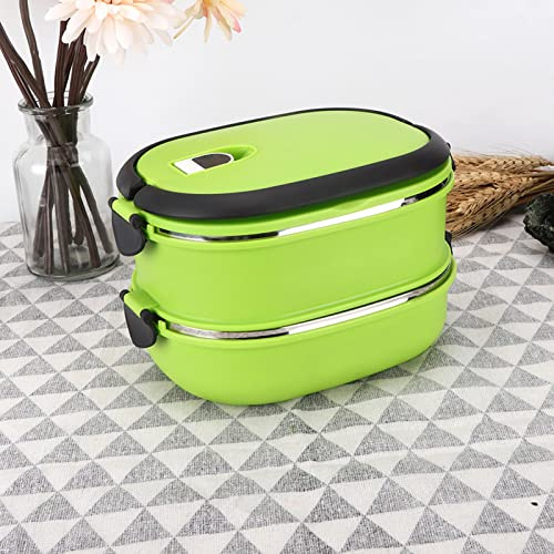 Aramox Insulated Stainless Steel Food Container, Sealed Ring Design, Heat Proof, 900-1800-2700ml Options, for Office Workers (2 Tier)