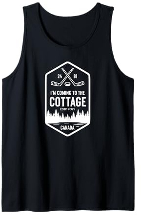 Kanada Coming to The Cottage Hockey Romance Tank Top
