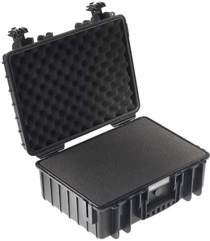 B&W Transportkoffer Outdoor - Typ 5000 - Schwarz mit Würfelschaum - Wasserdicht nach IP67 Zertifizierung, Staubdicht, Bruchsicher und Unverwüstlich