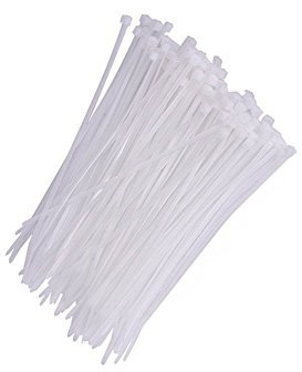 KafTon Pack of 100 Natural Cable Zip Ties, UL Nylon, Perfect for PC, Bicycle Tie Wrap DIY Home Wire Vegetable Garden Office (100mm x 2.5mm) Natural