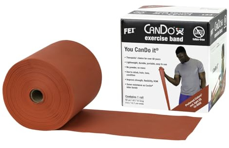 CanDo Trainingsband LATEXFREI / Gymnastikband, Länge 45 m - rot (leicht)