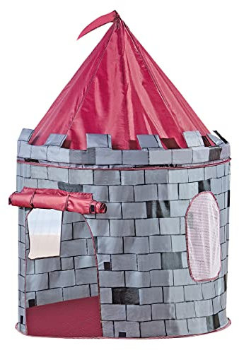 Bino Spielzelt Burg, Zelt für Kinder ab 3 Jahre, Kinderspielzeug (Kinderzelt in Burg Design, drinnen & draußen nutzbar, leichter Auf-& Abbau, Kinderzimmer Zubehör, Größe: 105 x 105 x 125 cm)