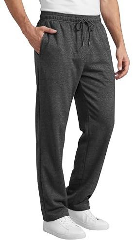 Love My Fashions Joggers for Men UK Tracksuit Jogging Bottoms Men’s Fleece Joggers Open-Hem Sweatpants with Pockets Drawstring Trousers Gym Workout Charcoal