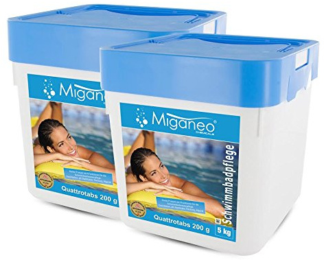 Miganeo® 2x5 kg Multitabs 200g, für Pool | 5 in 1 | Chlor - Alegezid - Flockung - Stabilisator - Trübungsentferner (10 kg)