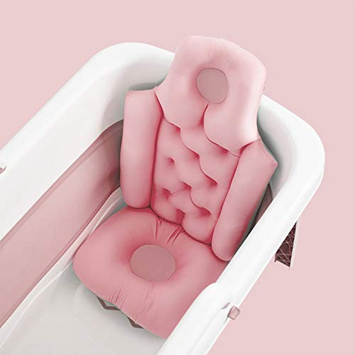 HAIBI Badewannenkissen, Faltbare Bad Eimer Kissen Home Badewanne Kissen Badewanne Rückenlehne Erwachsene Sitzen Bad Hängematte, Rosa