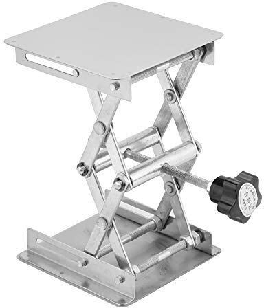Laboratorio della Piattaforma, Elevatore per Laboratorio Piattaforma Elevatrice Laboratorio 100x100 MM Altezza Gamma 45mm a 158mm Presa per Carrello a Forbice Laboratorio per Laborat