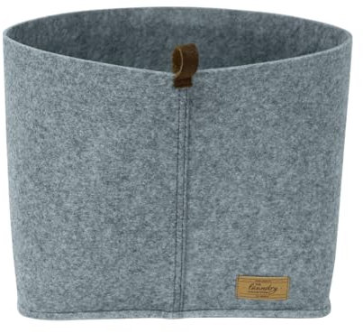 WENKO Filz-Korb Feli M, Box für mehr Ordnung und System in Schubladen und Regalen, in skandinavischem Design, für Küche, Diele oder Bad, gefertigt aus 100% Polyester, 24 x 16 x 16 cm, Grau
