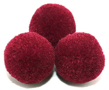 Duories Pompons zum Basteln,10 Stück 40mm Bunte Bommeln Bälle,Pom Poms für Kunsthandwerk,Pompons Bälle für Ostern,Weihnachten,Bunte Pompons für DIY Basteln Tischdekoration Geburtstagsdeko,Weinrot
