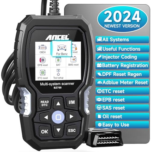 ANCEL BZ700 Professionelle OBD2 Diagnosegerät NUR für Mercedes Benz/Sprinter/Smart Fahrzeuge nach 2002, Alles System Auto Auslesegerät mit 14 Spezielle Funktion Öl ABS SAS EPB BMS DPF AdBlue Reset