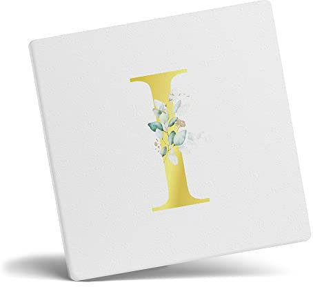 Taza de café con letra I personalizada, regalo personalizado, letra impresa con efecto dorado, no metálica, taza de café de cerámica para hombres o mujeres, taza extra grande y gigante, posavasos