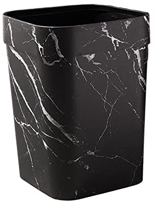 perfk Bote de basura de grano de madera vintage Reutilizable Durable Antideslizante Cesta de papel de desecho Papelera grande Papelera para dormitorio, B