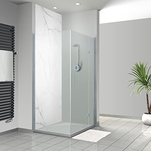 WANDFREUDE individuelle Duschrückwand Aluverbundplatte auf Maß (1 Stück - Carrara-Marmor - Seidenmatt) – Dusche Wandverkleidung Duschwandverkleidung Duschrückwände
