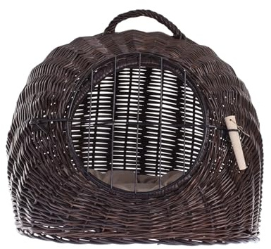 e-wicker24 Alles aus Weide Käfig, Transportkorb aus natürlichem Weidengeflecht, XL, für Katzen und kleine Hunde